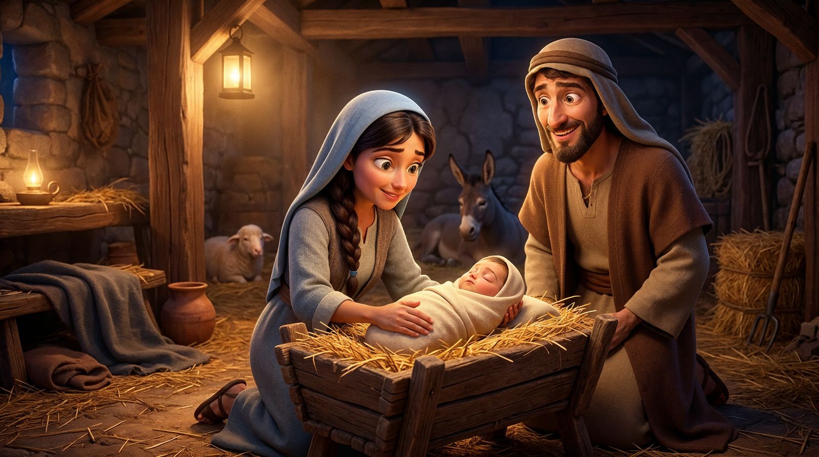 Das Baby in der Krippe